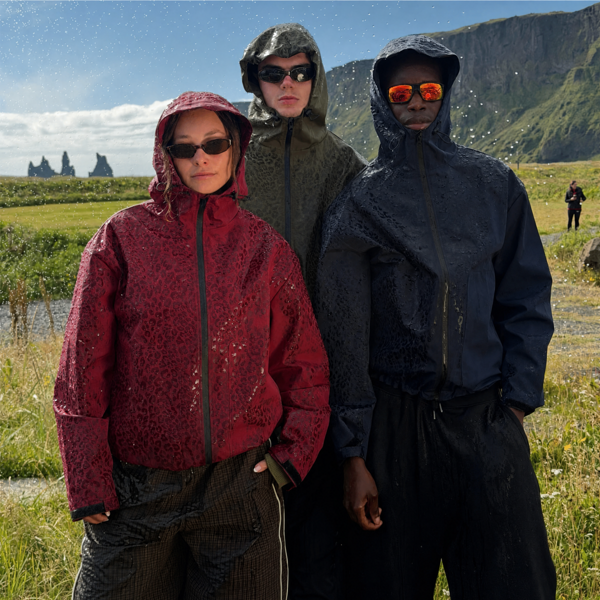 Water Reactive Cheetah Rain Jacket